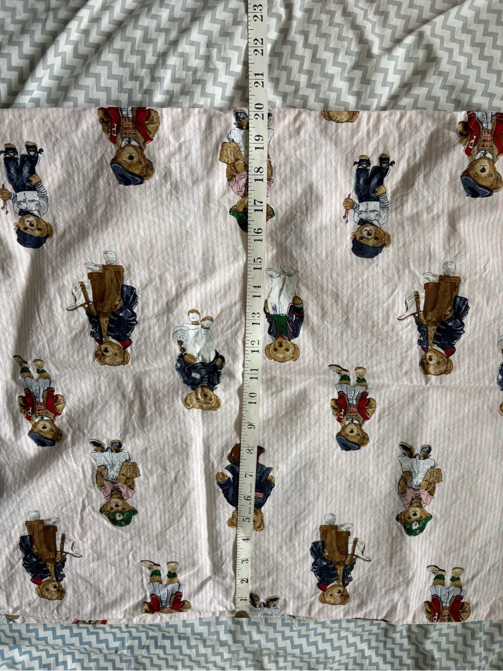 POLO RALPH LAUREN 1 Polo Bear Standard Pillowcase Pink Striped Girl Bear - Picture 3 of 10